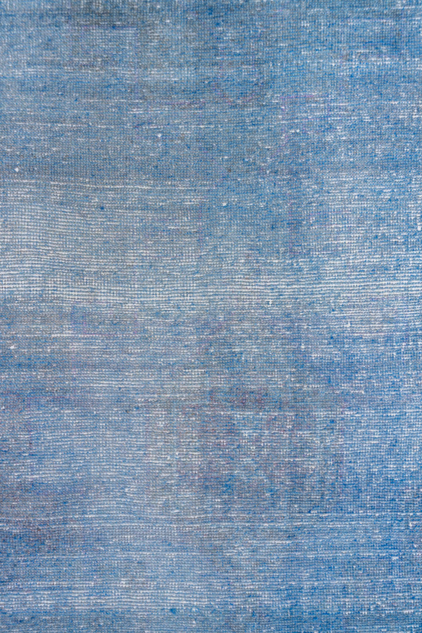 3' x 12' one-of-a-kind handmade vintage Overdyed runner rug. Color palette: cobalt, sky blue, slate, ivory, blue, light blue