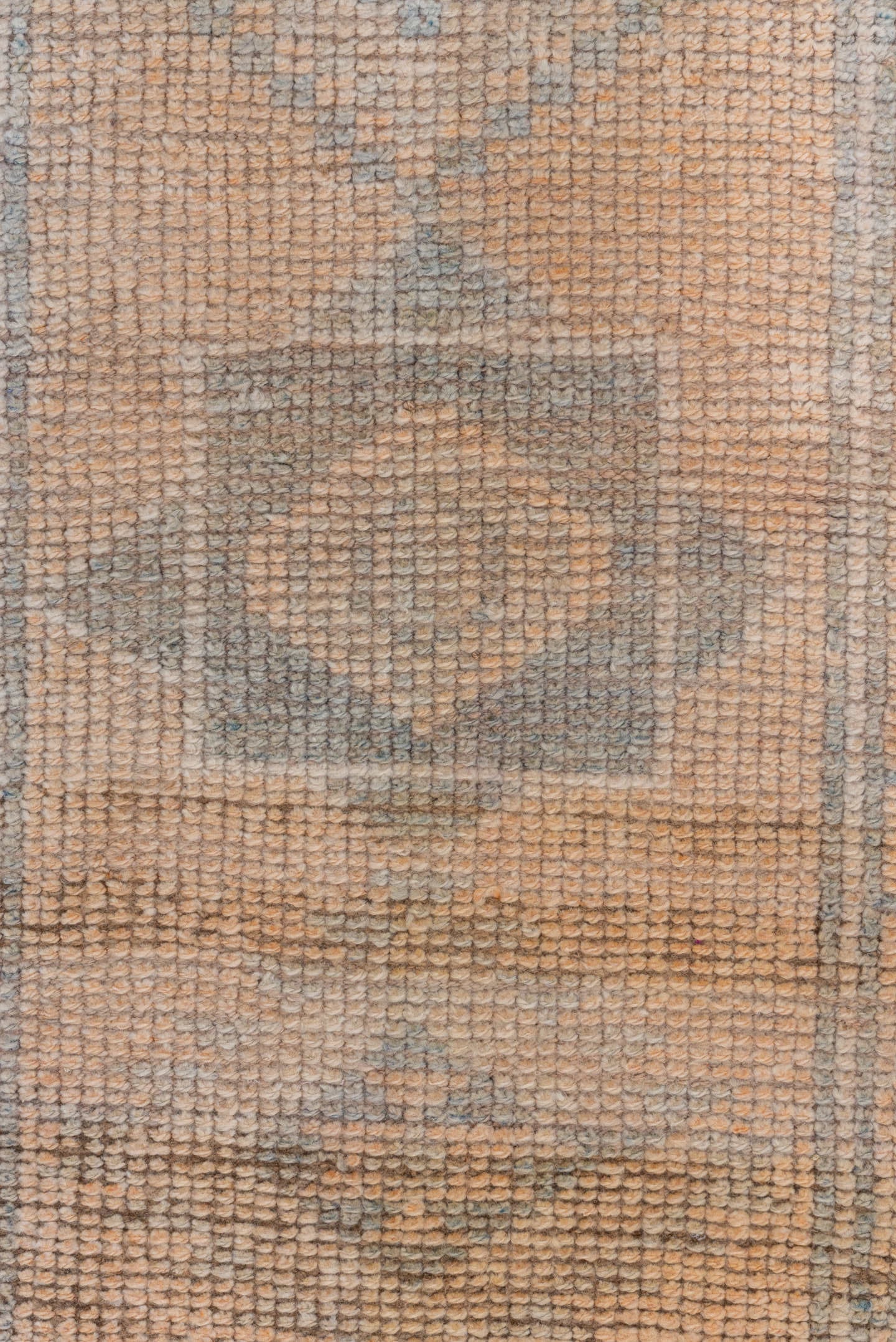2' x 11' one-of-a-kind handmade vintage Oushak runner rug. Color palette: peach, gray, ivory, taupe, camel, terracotta, pink