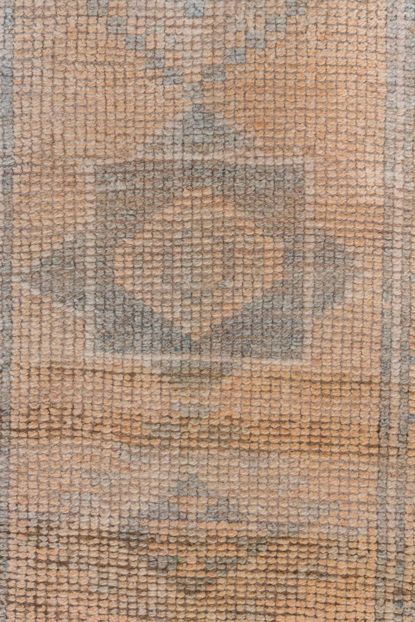 2' x 11' one-of-a-kind handmade vintage Oushak runner rug. Color palette: peach, gray, ivory, taupe, camel, terracotta, pink