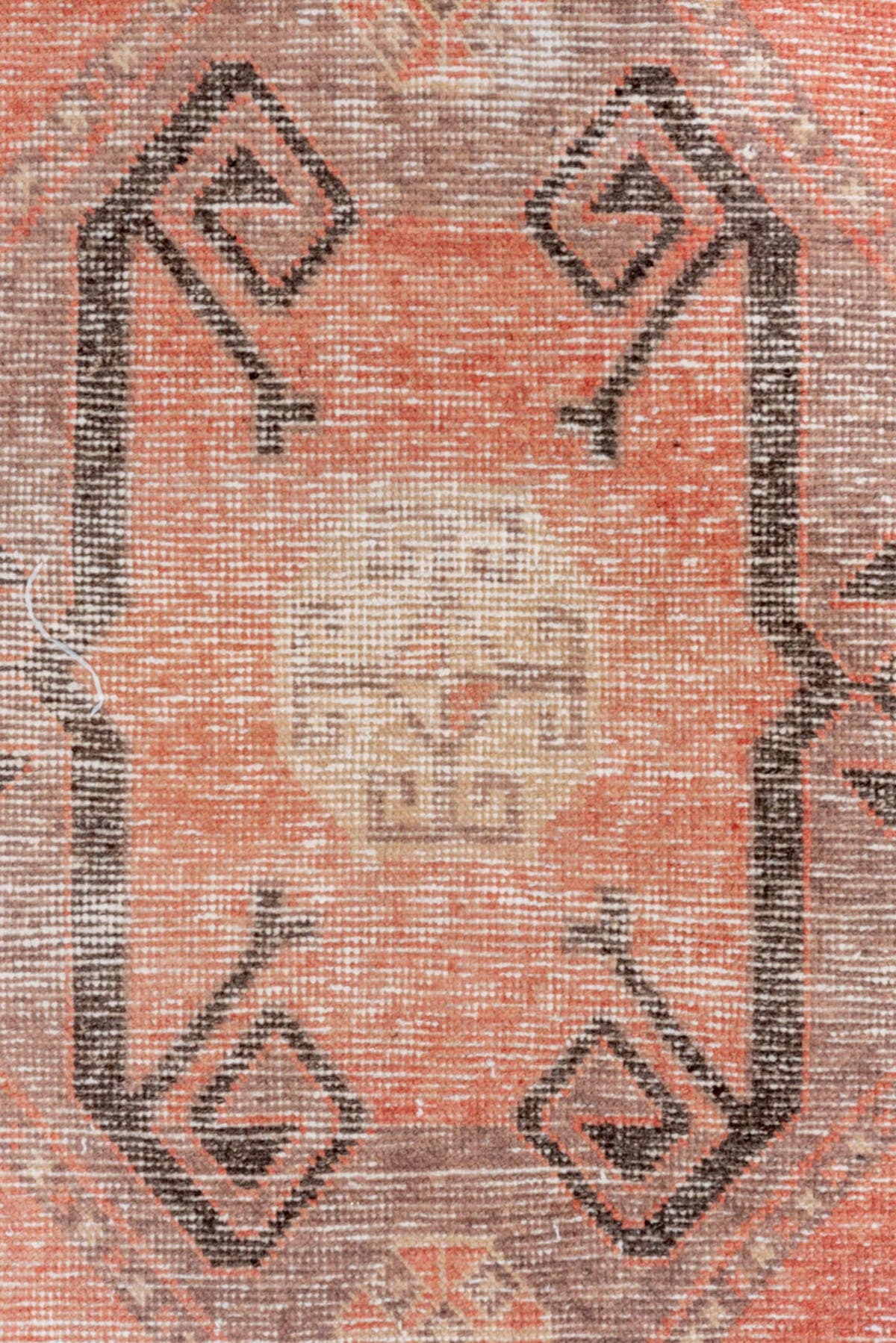 2' x 10' one-of-a-kind handmade vintage Oushak runner rug. Color palette: coral, taupe, ivory, charcoal, rose, terracotta
