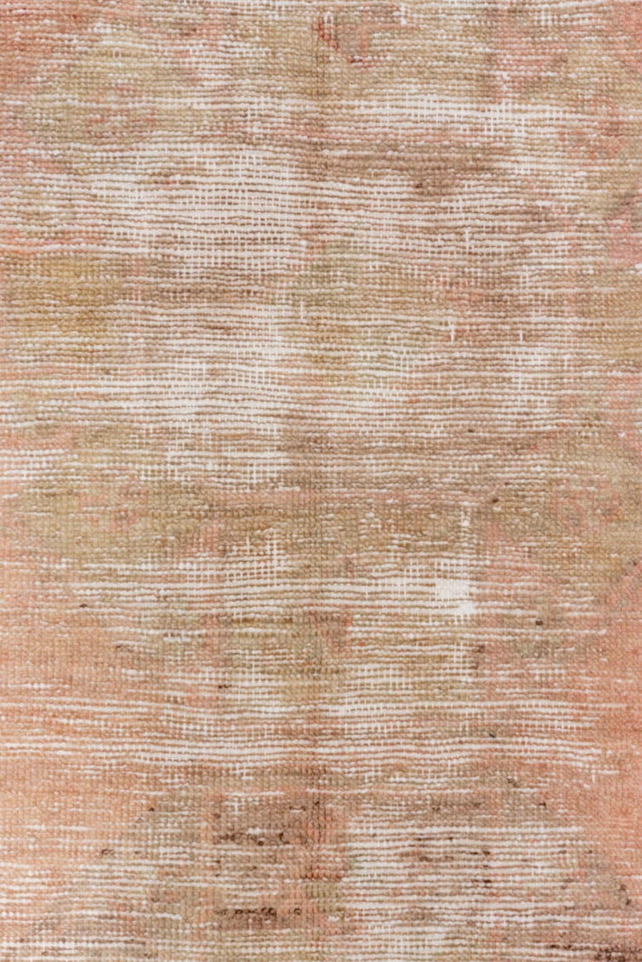 3' x 11' one-of-a-kind handmade vintage Oushak runner rug. Color palette: blush, ivory, taupe, rose, beige, camel, sienna