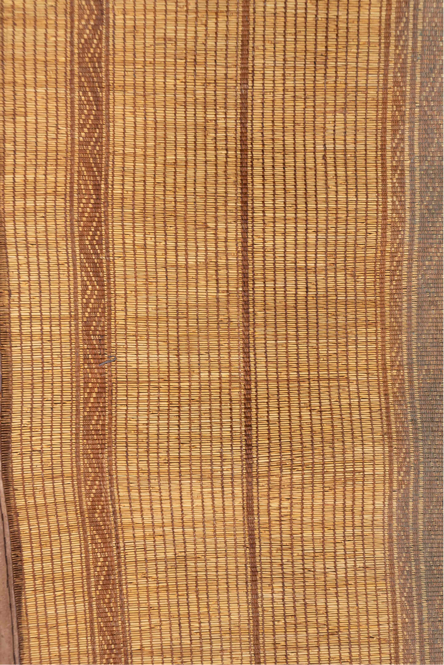 2' x 17' one-of-a-kind handmade vintage Tuareg runner rug. Color palette: brown, gray, light gray, off-white, orange, pink