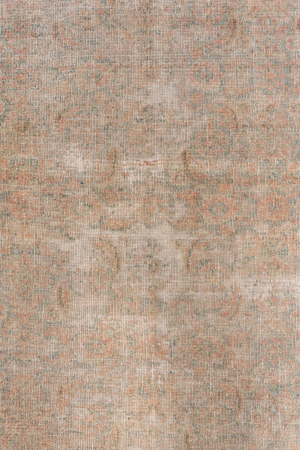 6' x 7' one-of-a-kind handmade vintage Khorassan rug. Color palette: ivory, blush, taupe, beige, sage, sand, pink, gray