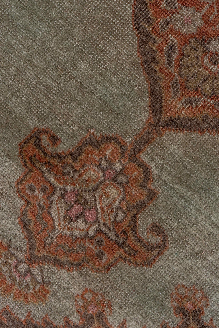 4' x 5' one-of-a-kind handmade vintage Tabriz small size rug. Color palette: rust, ivory, rose, taupe, camel, brown, sage
