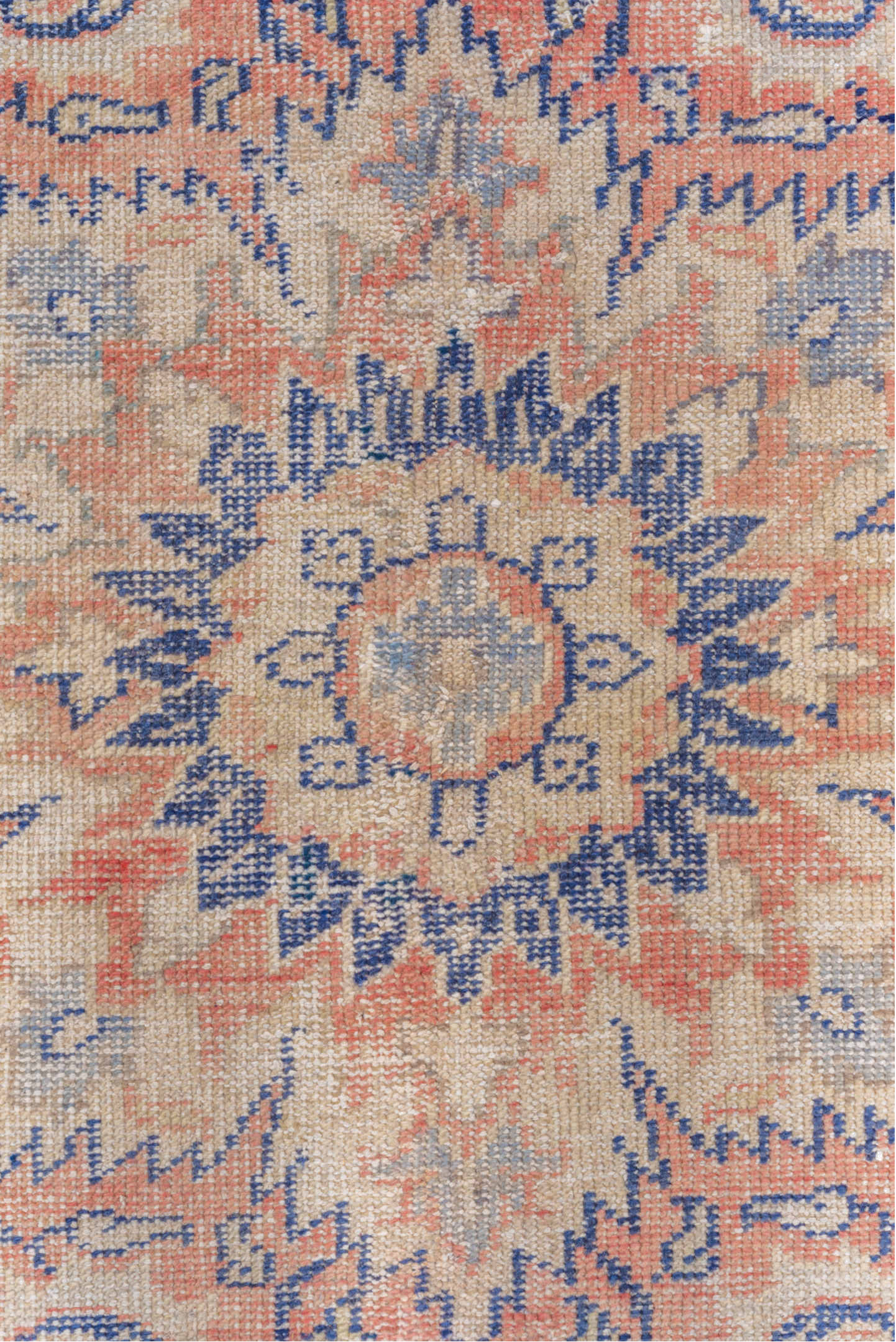 8' x 11' one-of-a-kind handmade vintage Oushak large size rug. Color palette: blue, fiord, gainsboro, gray, light blue