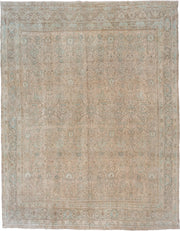 10' x 13' one-of-a-kind handmade vintage Bidjar large size rug. Color palette: beige, taupe, ivory, pale aqua, sand, camel
