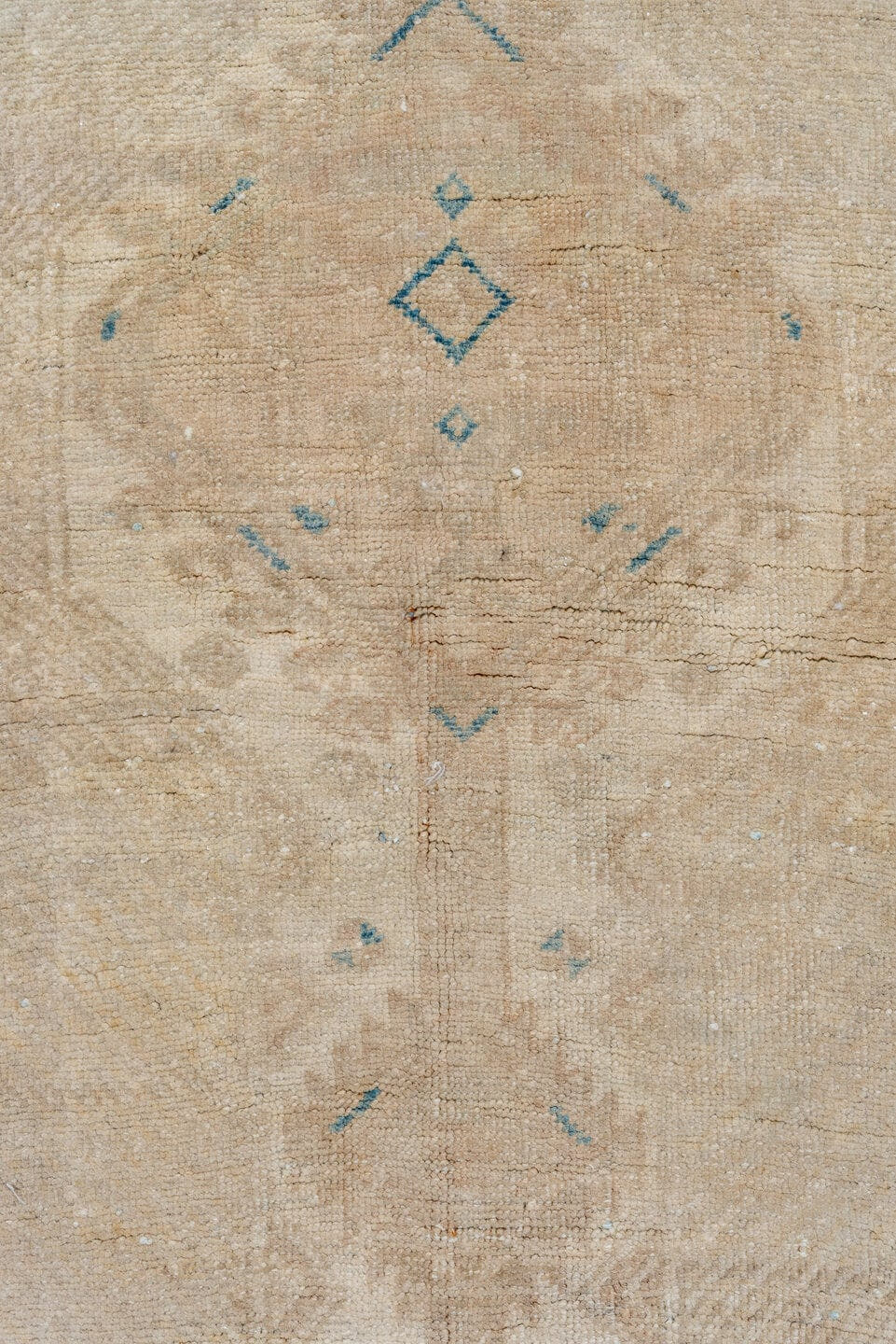3' x 7' one-of-a-kind handmade vintage Sarab runner rug. Color palette: beige, ivory, sky blue, taupe, camel, light blue