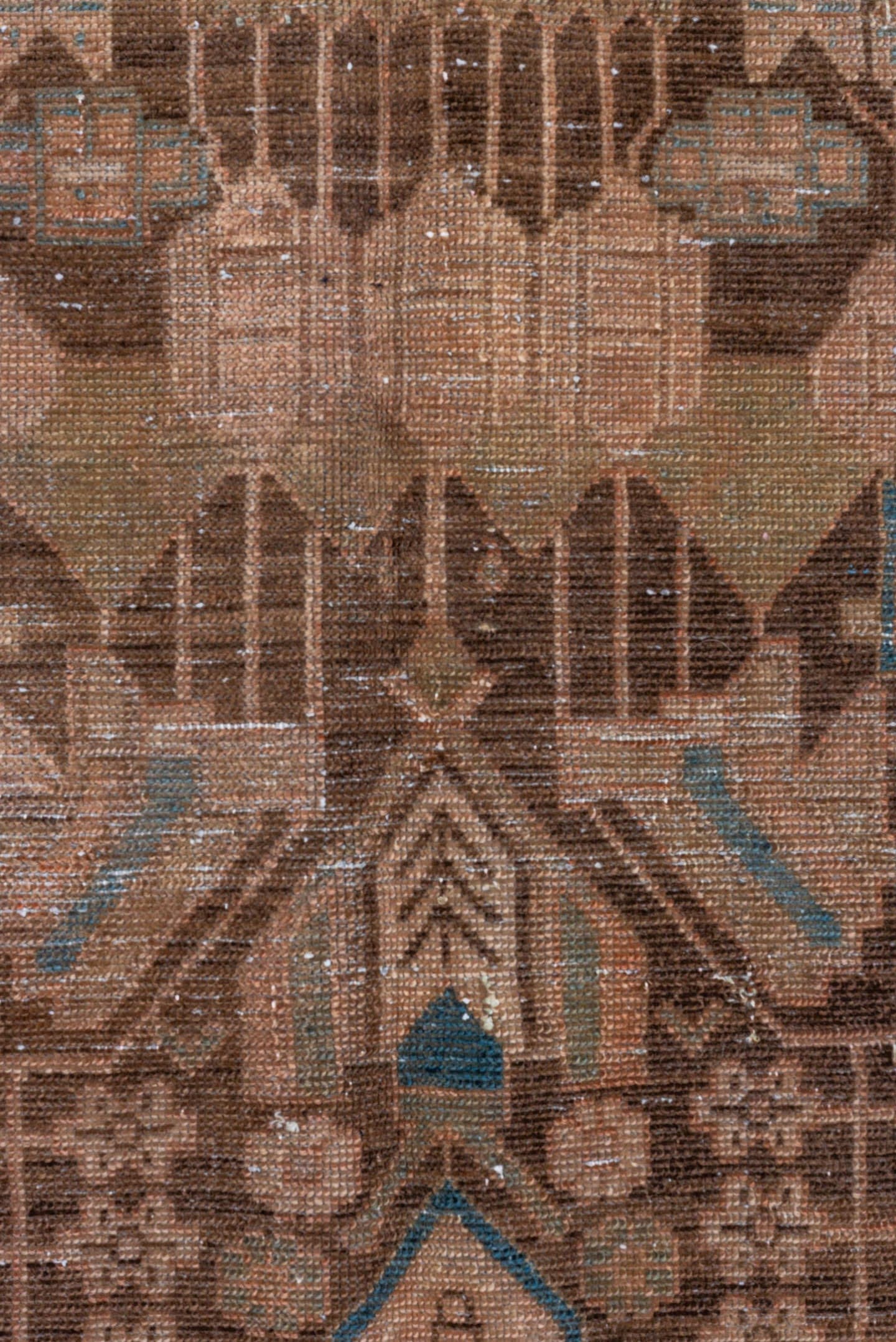 4' x 6' one-of-a-kind handmade vintage Malayer small size rug. Color palette: taupe, brown, sky_blue, ivory, camel, slate