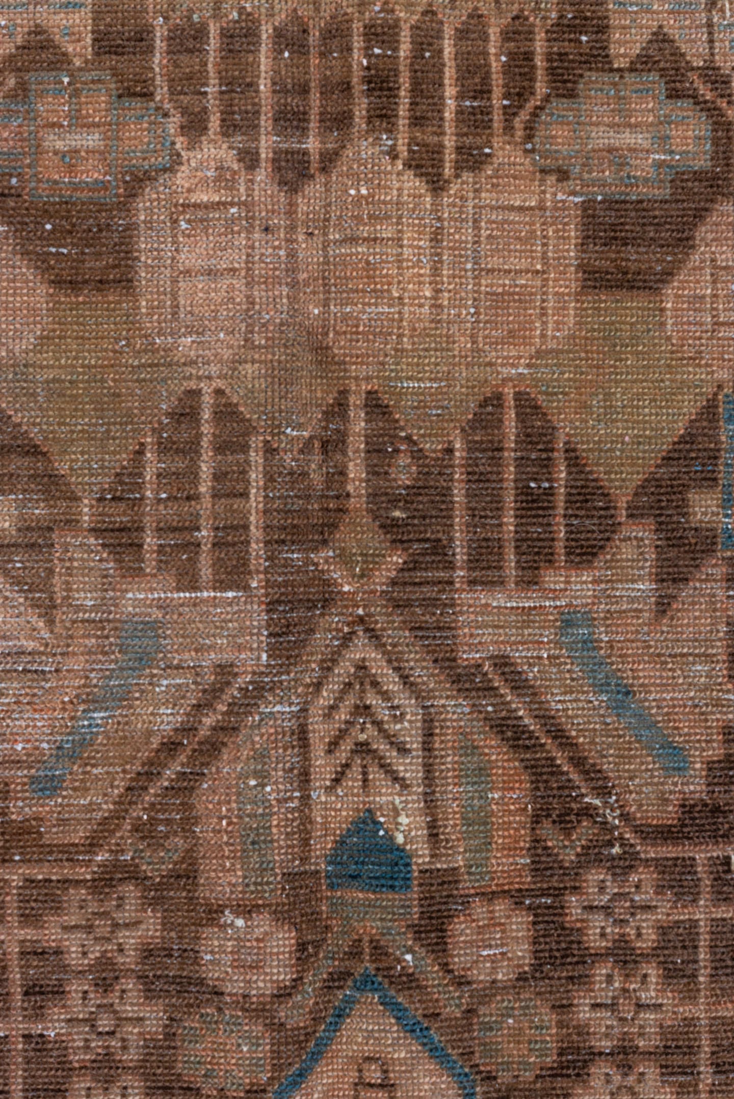 4' x 6' one-of-a-kind handmade vintage Malayer small size rug. Color palette: taupe, brown, sky_blue, ivory, camel, slate