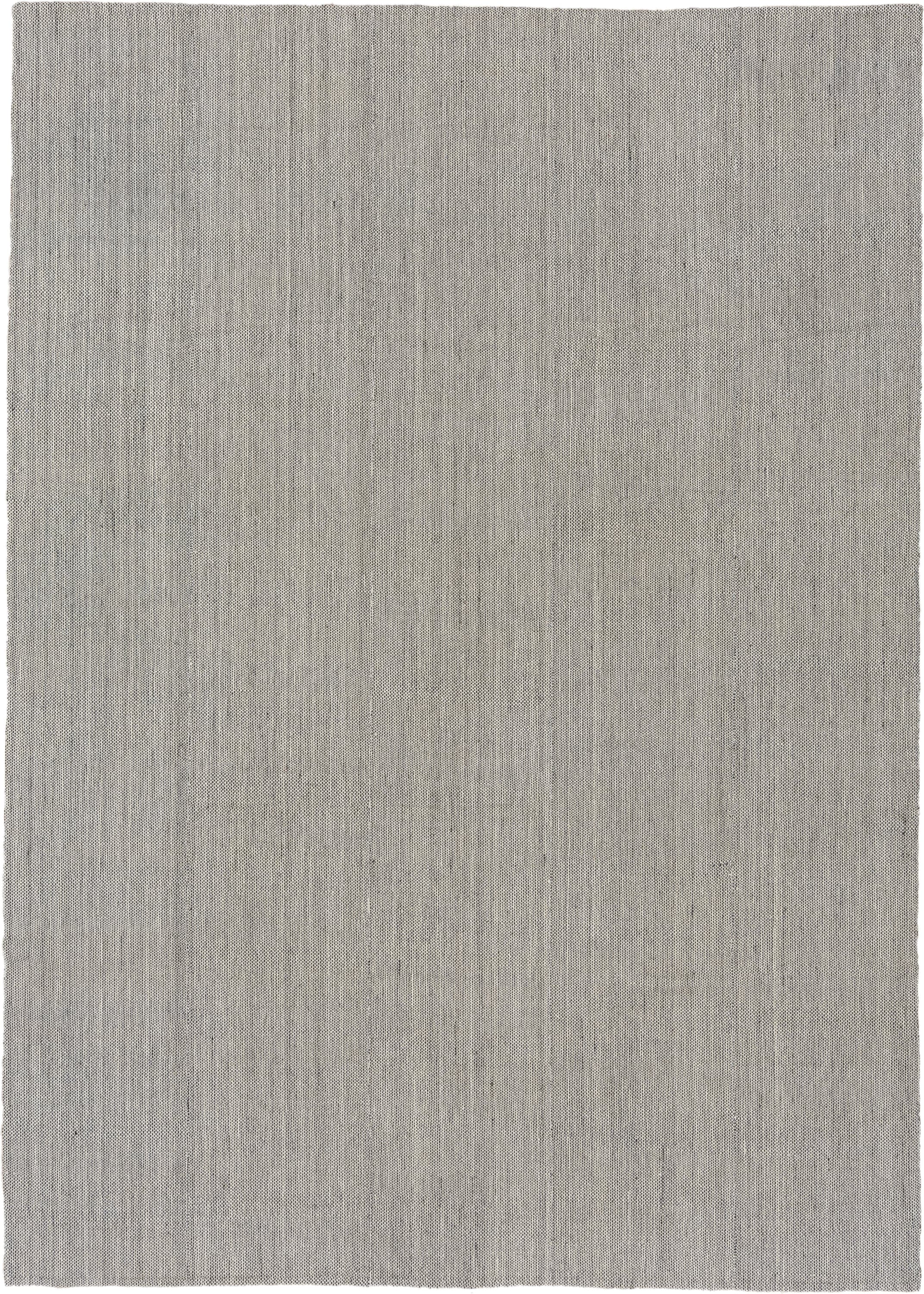 8' x 11' one-of-a-kind handmade vintage Kilim large size rug. Color palette: taupe, ivory, gray, charcoal, beige, black