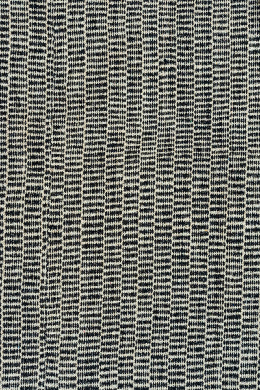 8' x 11' one-of-a-kind handmade vintage Kilim large size rug. Color palette: ivory, charcoal, black, gray