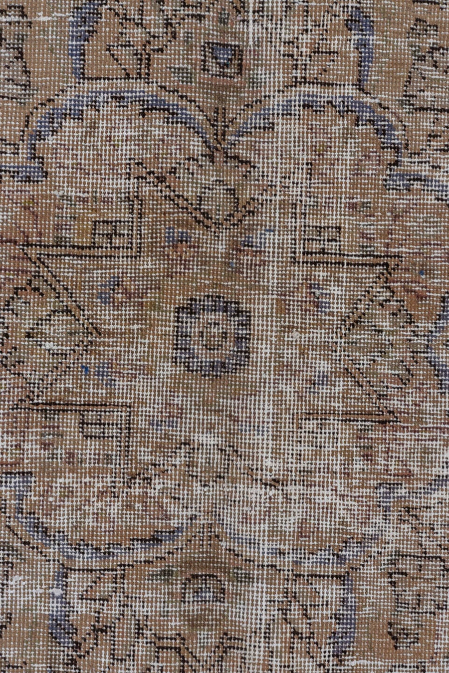 9' x 12' one-of-a-kind handmade vintage Tabriz large size rug. Color palette: taupe, rose, ivory, dusty mauve, beige, brown