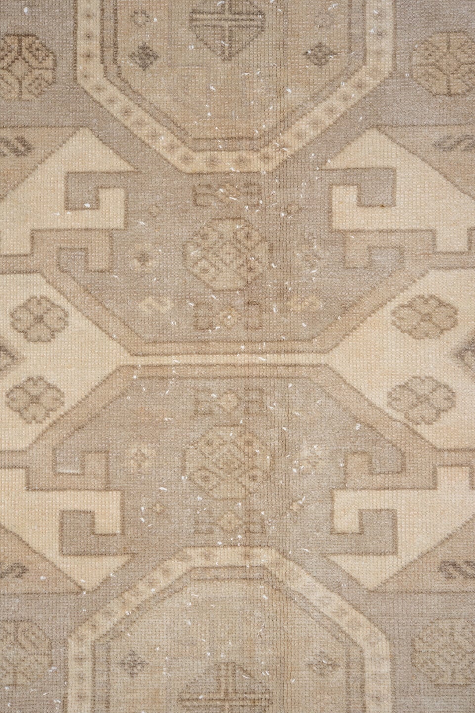 6' x 10' one-of-a-kind handmade vintage Derband large size rug. Color palette: beige, ivory, taupe, camel, sand, light brown