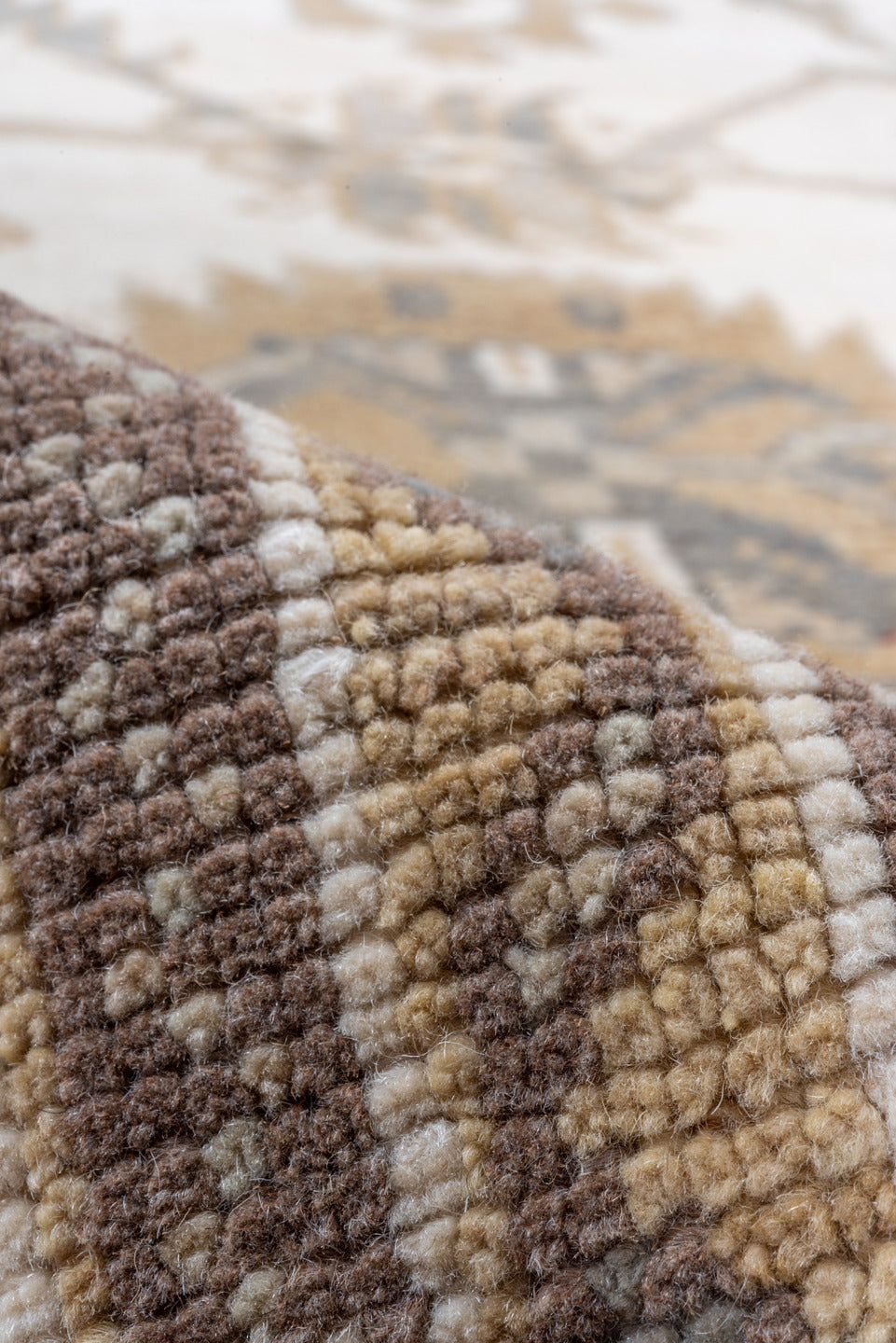 3' x 11' one-of-a-kind handmade vintage Oushak runner rug. Color palette: brown, gray, light gray, off-white, orange, snow