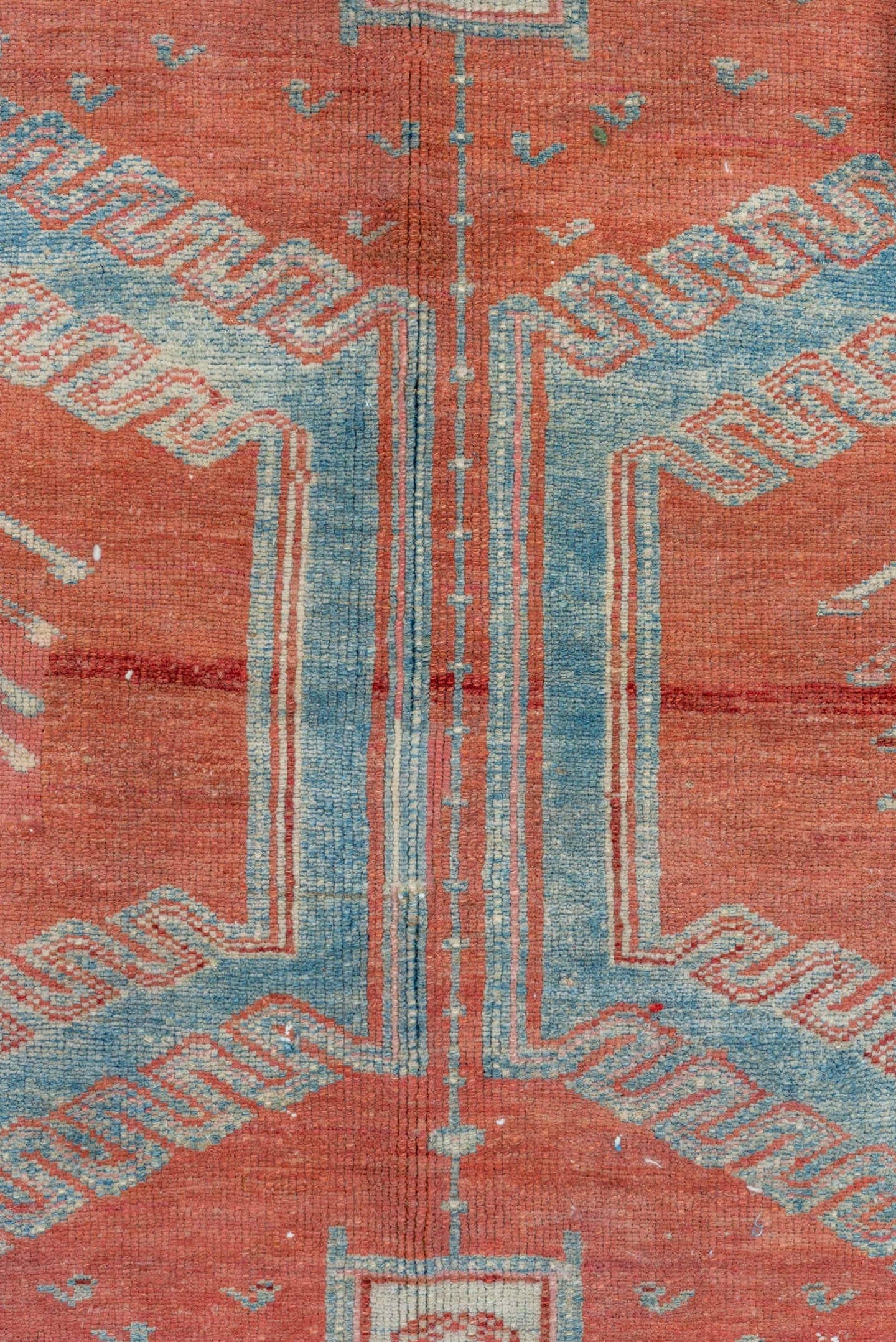 3' x 6' one-of-a-kind handmade vintage Malayer small size rug. Color palette: terra cotta, ivory, sky blue, rose, rust