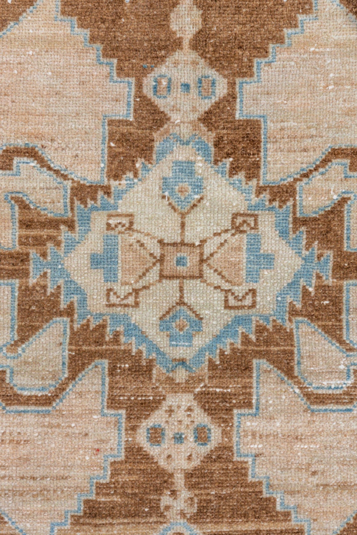 3' x 4' one-of-a-kind handmade vintage Malayer small size rug. Color palette: ivory, camel, sky_blue, taupe, light_blue