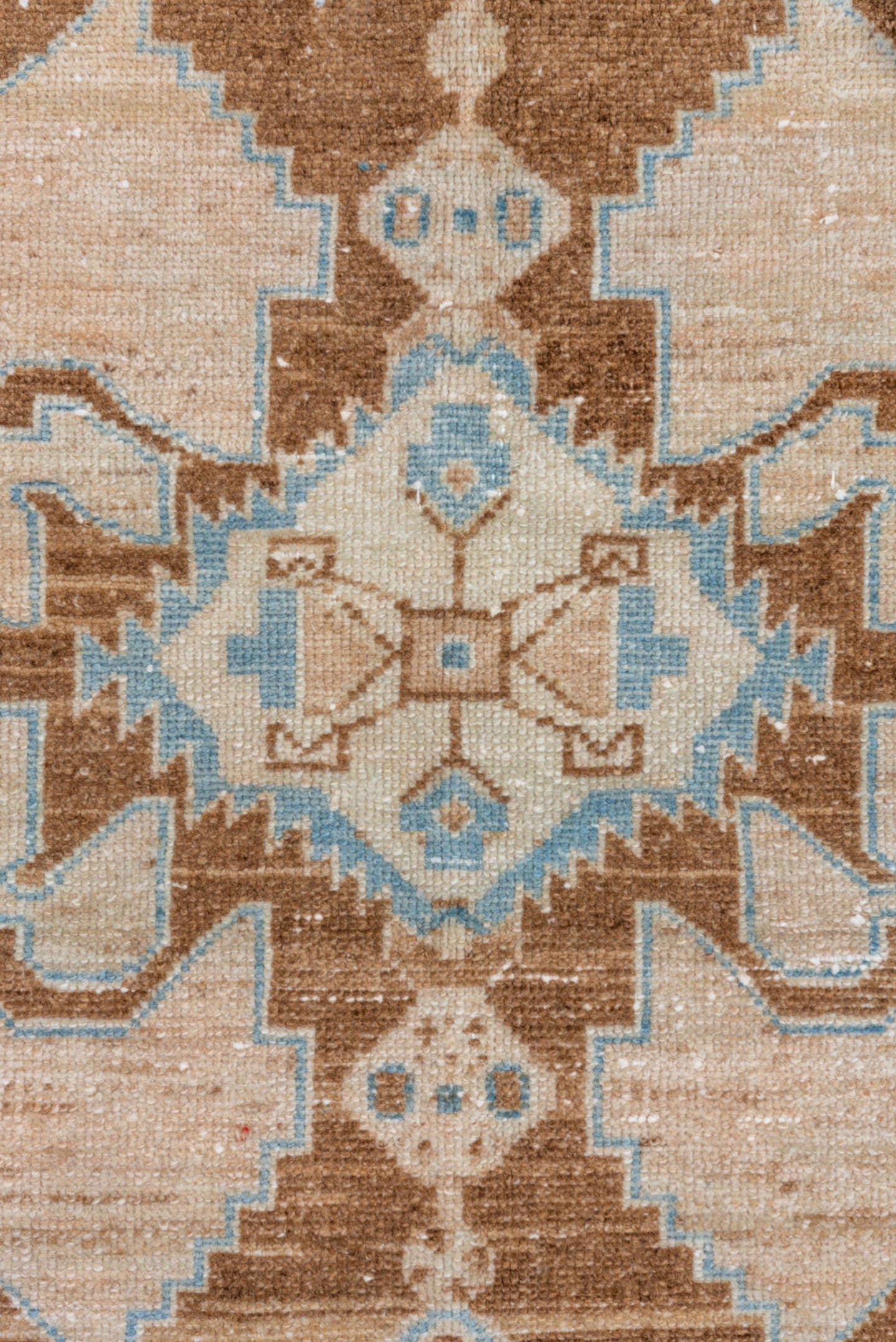 3' x 4' one-of-a-kind handmade vintage Malayer small size rug. Color palette: ivory, camel, sky_blue, taupe, light_blue