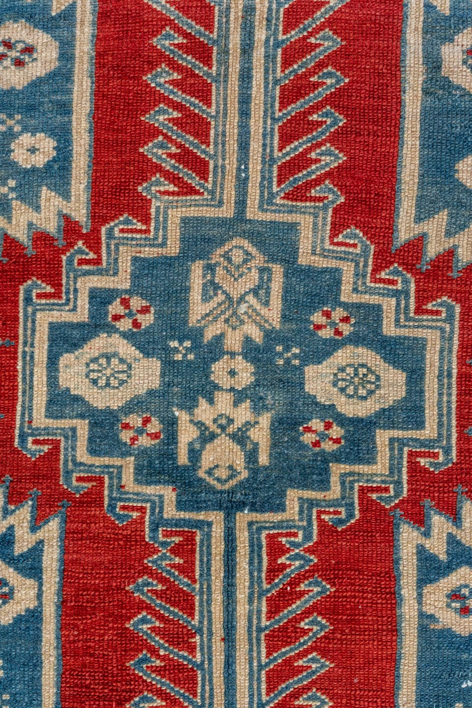 2' x 8' one-of-a-kind handmade vintage Malayer runner rug. Color palette: sky blue, ivory, rust, brick red, cream, camel
