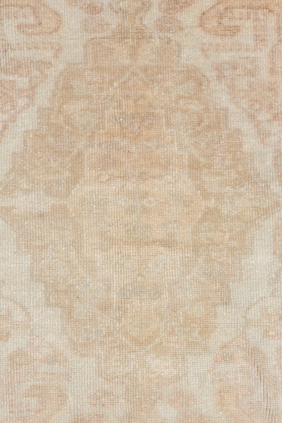 5' x 7' one-of-a-kind handmade vintage Oushak rug. Color palette: ivory, cream, sand, beige, taupe, gray