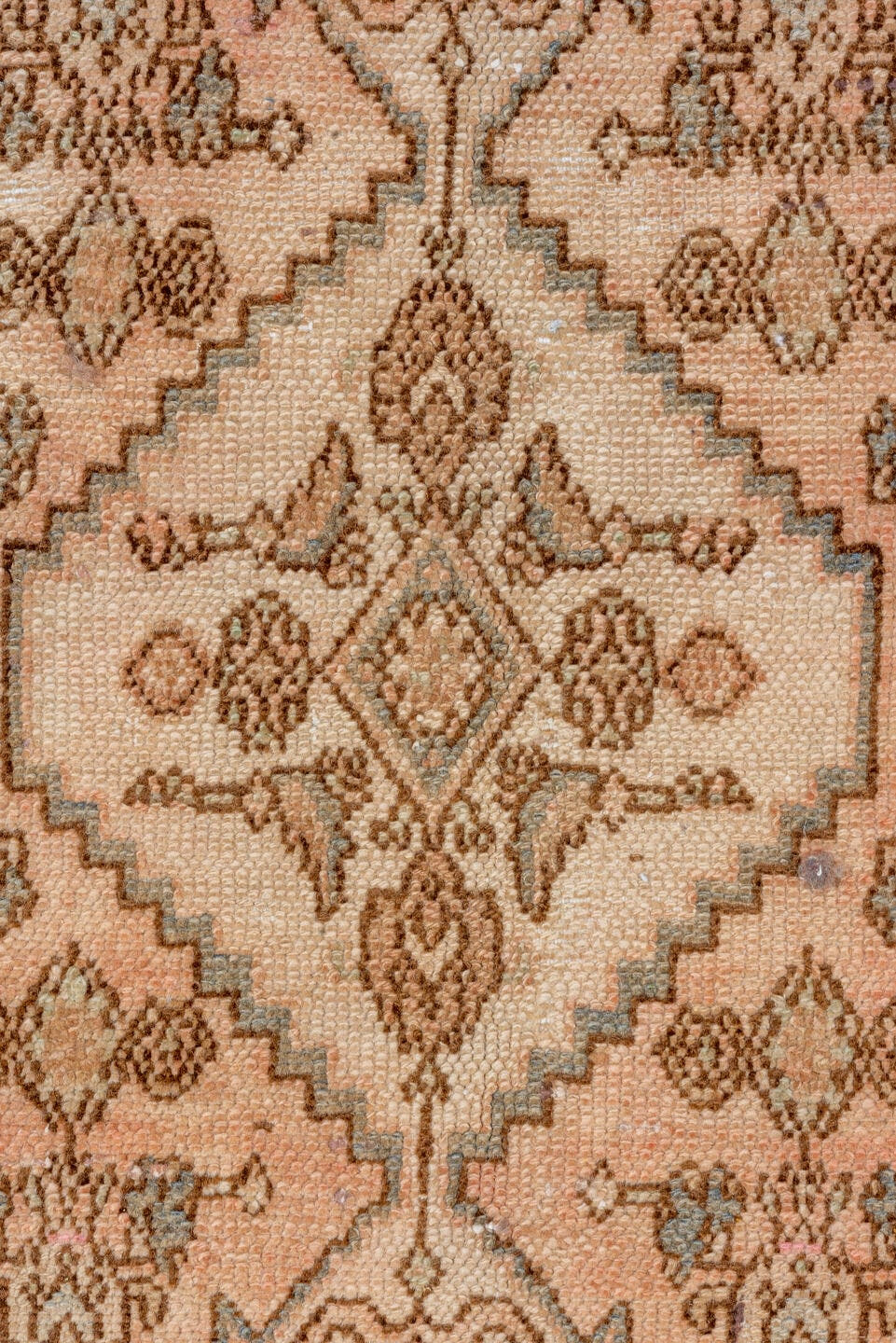7' x 10' one-of-a-kind handmade vintage Hamadan large size rug. Color palette: taupe, blush, brown, ivory, dusty rose, slate