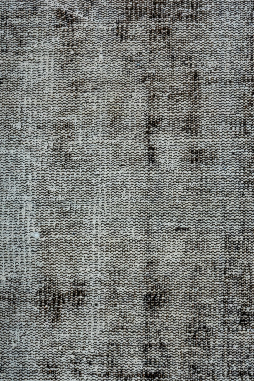 2' x 9' one-of-a-kind handmade vintage Overdyed runner rug. Color palette: silver, charcoal, gray, ivory, black