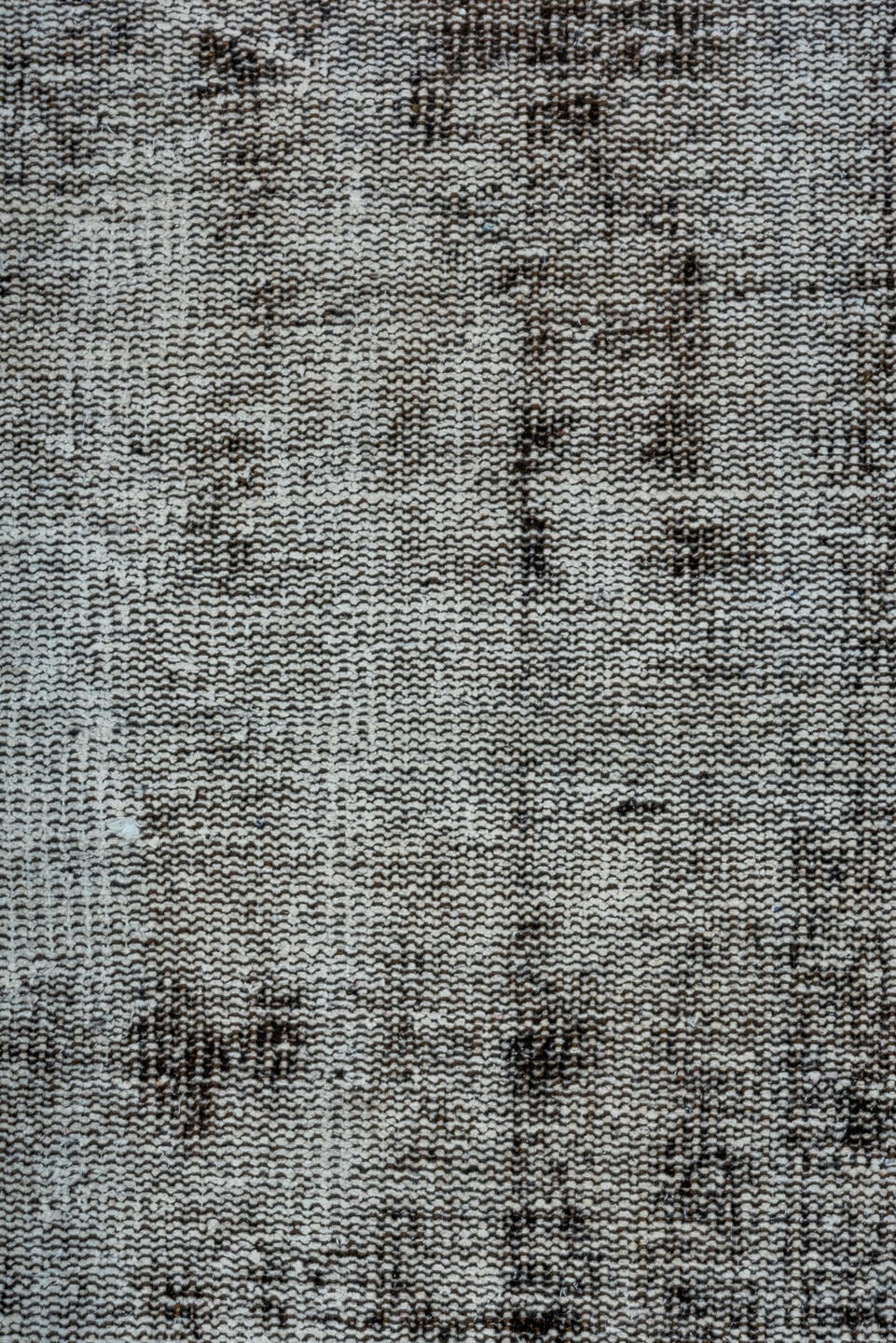 2' x 9' one-of-a-kind handmade vintage Overdyed runner rug. Color palette: silver, charcoal, gray, ivory, black