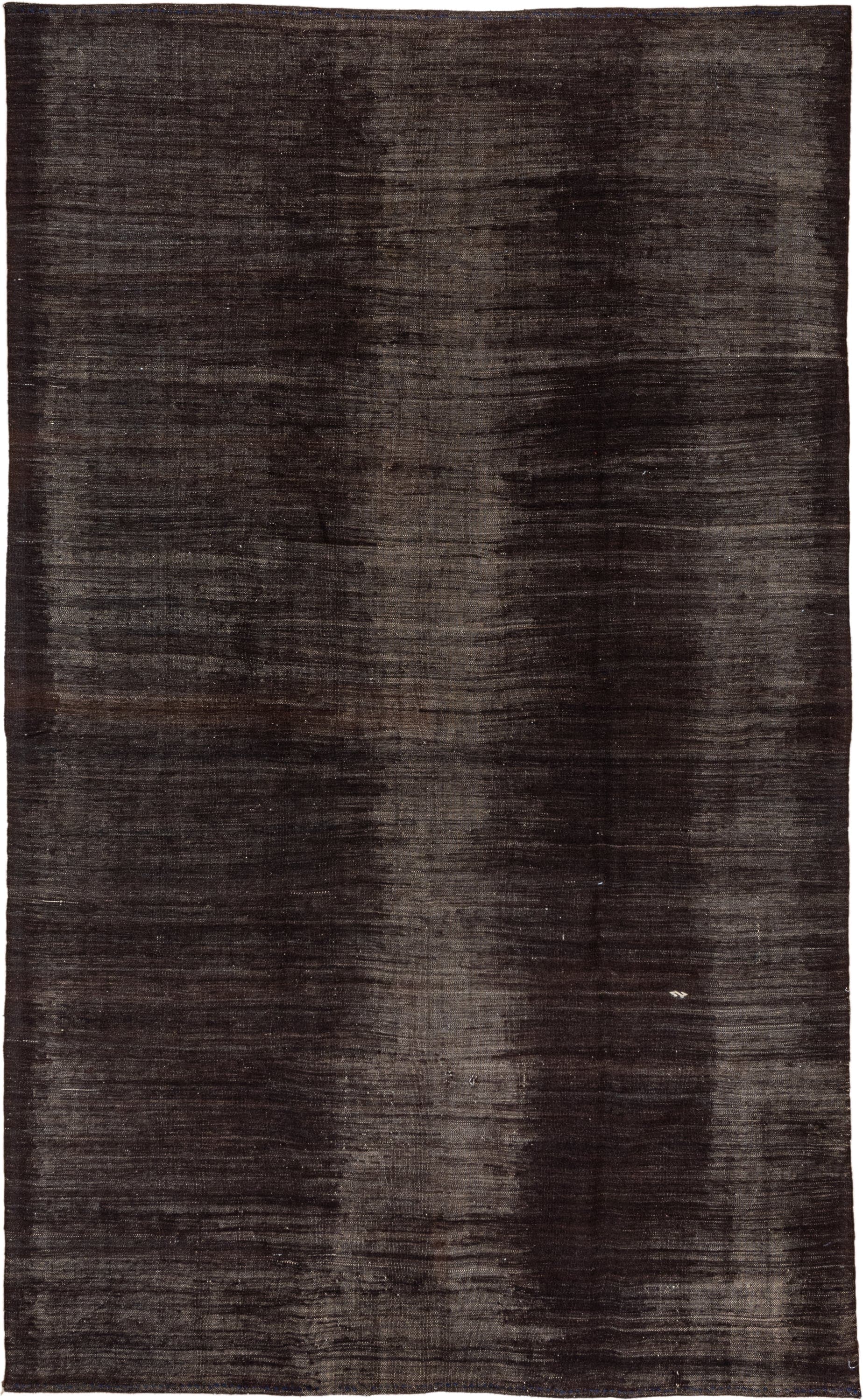 6' x 10' one-of-a-kind handmade vintage Kilim large size rug. Color palette: charcoal, espresso, taupe, slate, gray, black