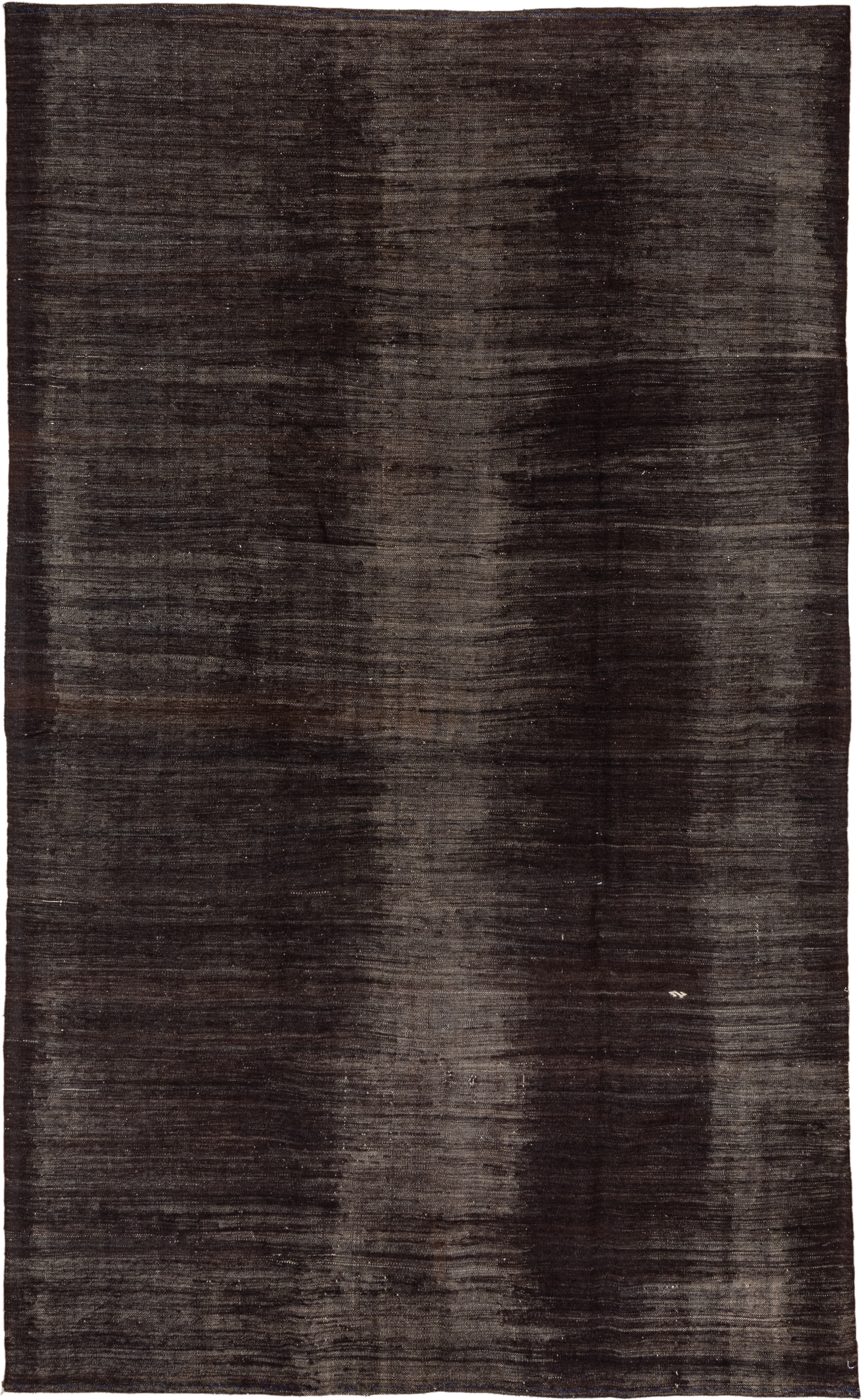 6' x 10' one-of-a-kind handmade vintage Kilim large size rug. Color palette: charcoal, espresso, taupe, slate, gray, black