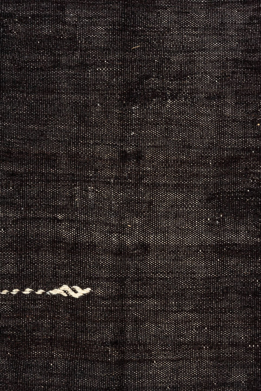 7' x 10' one-of-a-kind handmade vintage Kilim large size rug. Color palette: charcoal, black, slate, ivory, gray