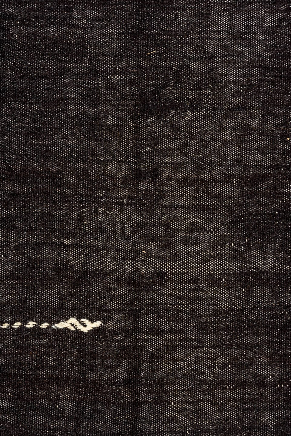 7' x 10' one-of-a-kind handmade vintage Kilim large size rug. Color palette: charcoal, black, slate, ivory, gray