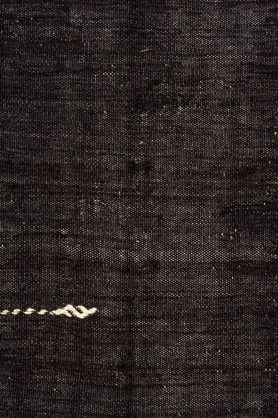 7' x 10' one-of-a-kind handmade vintage Kilim large size rug. Color palette: charcoal, black, slate, ivory, gray
