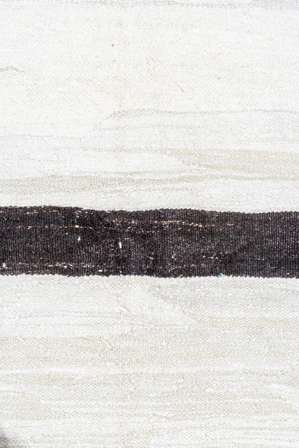 10' x 12' one-of-a-kind handmade vintage Kilim large size rug. Color palette: ivory, charcoal, taupe, gray, black, beige