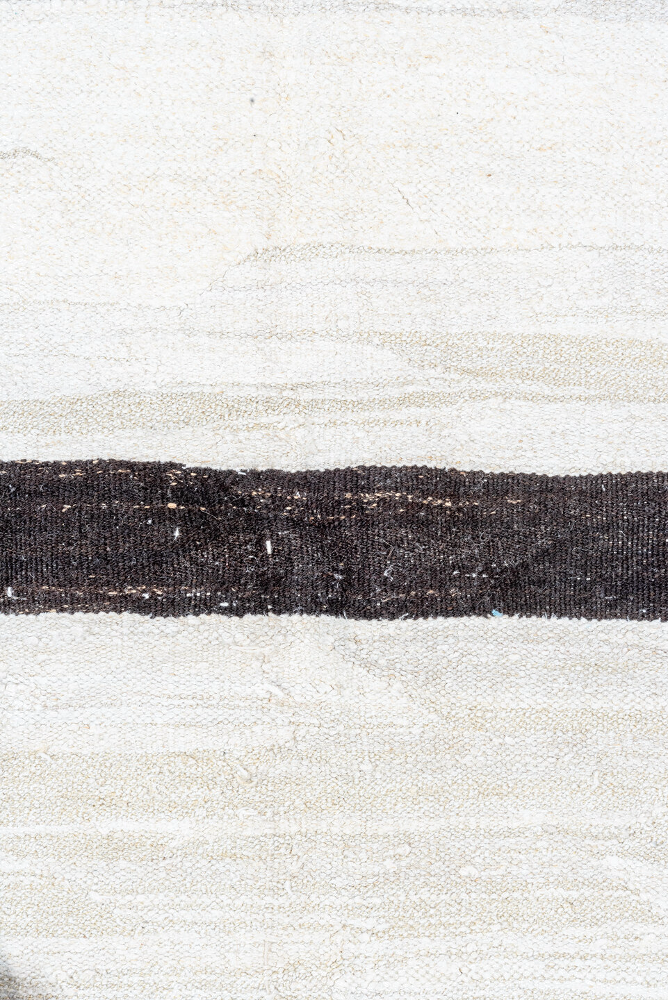 10' x 12' one-of-a-kind handmade vintage Kilim large size rug. Color palette: ivory, charcoal, taupe, gray, black, beige