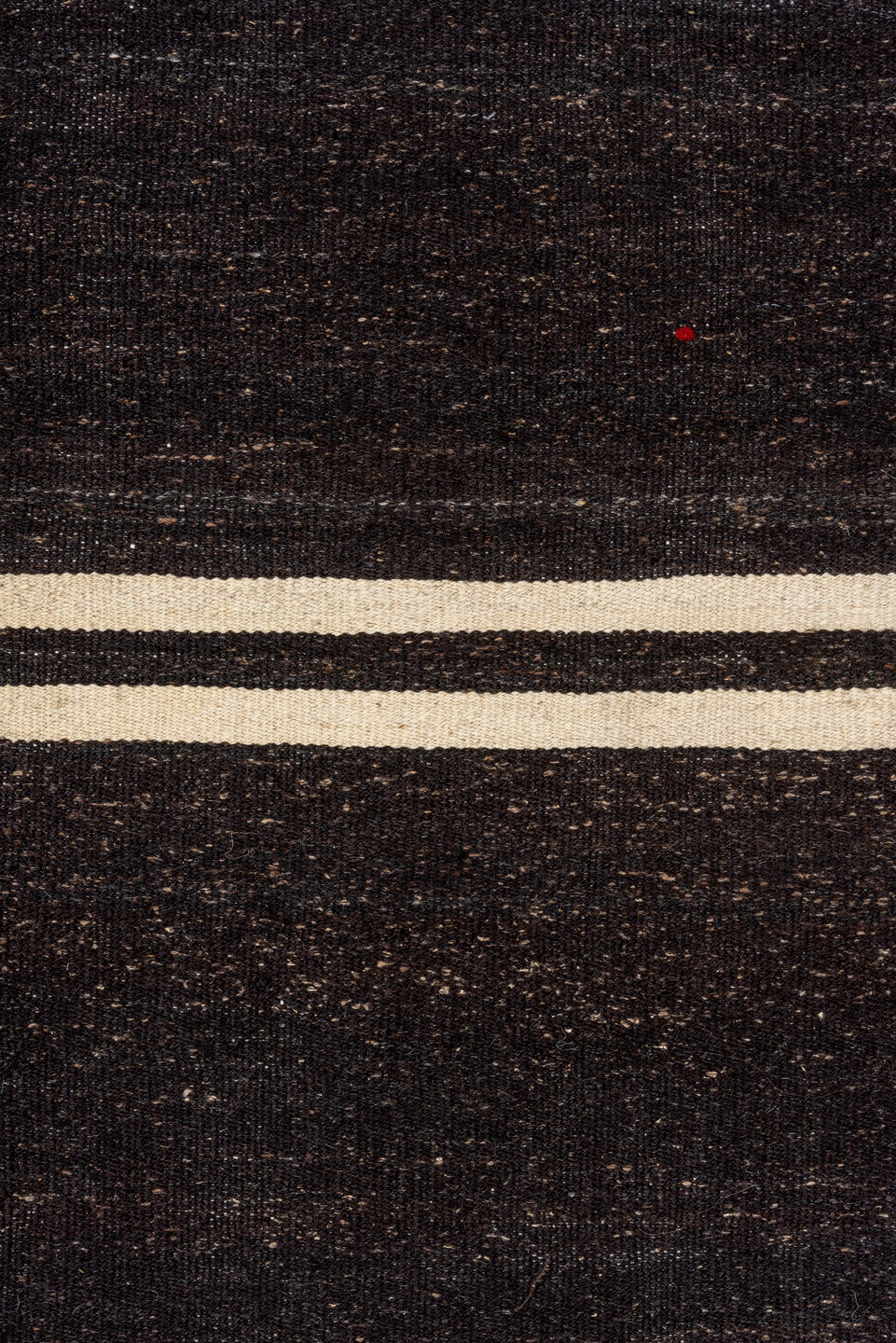 5' x 11' one-of-a-kind handmade vintage  rug. Color palette: charcoal, ivory, ebony, gray, black
