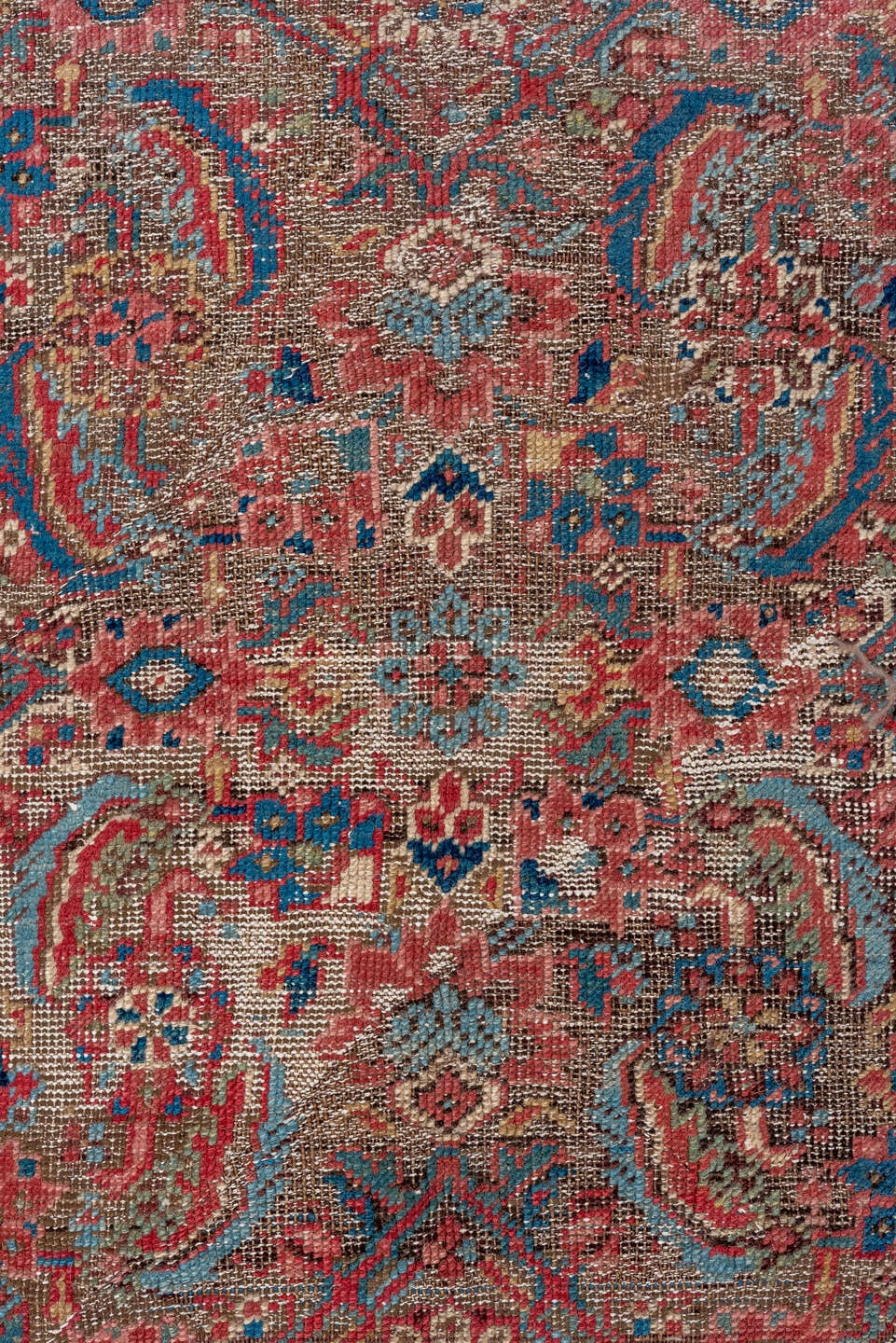 5' x 9' one-of-a-kind handmade vintage Bakhshayesh medium size rug. Color palette: rust, ivory, brown, brick, navy, sky_blue