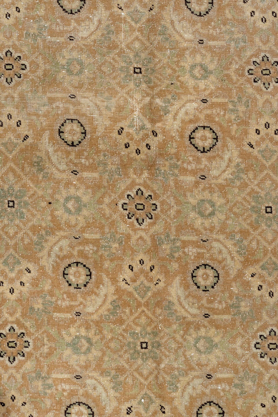 8' x 11' one-of-a-kind handmade vintage Tabriz large size rug. Color palette: beige, ivory, camel, taupe, sage, brown, gray