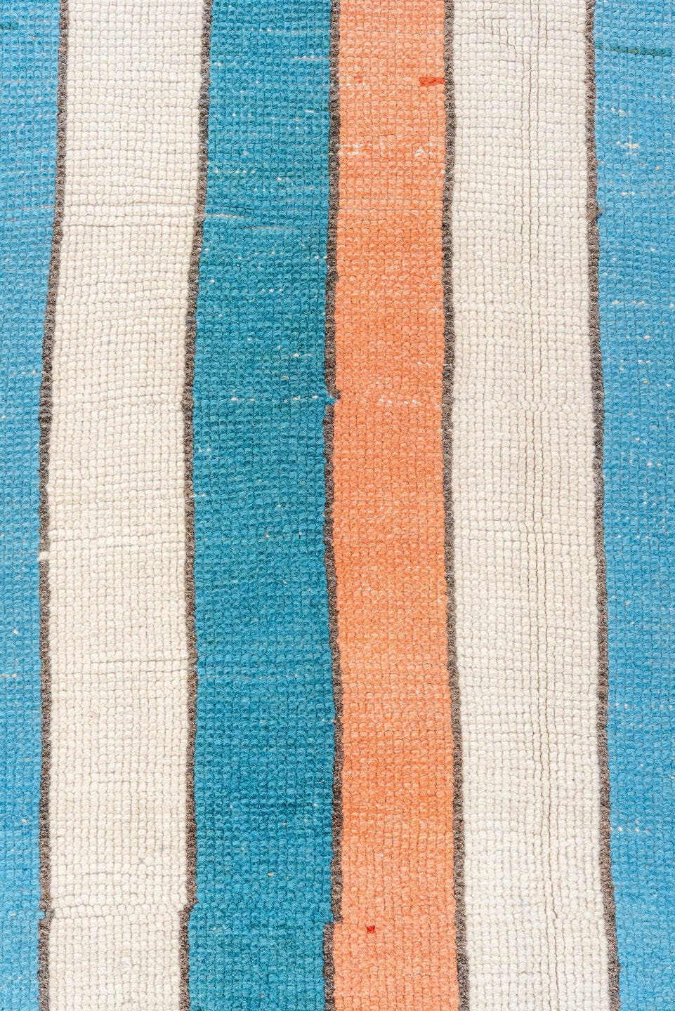 3' x 8' one-of-a-kind handmade vintage Tulu runner rug. Color palette: ivory, sky blue, taupe, coral, red, cream, charcoal