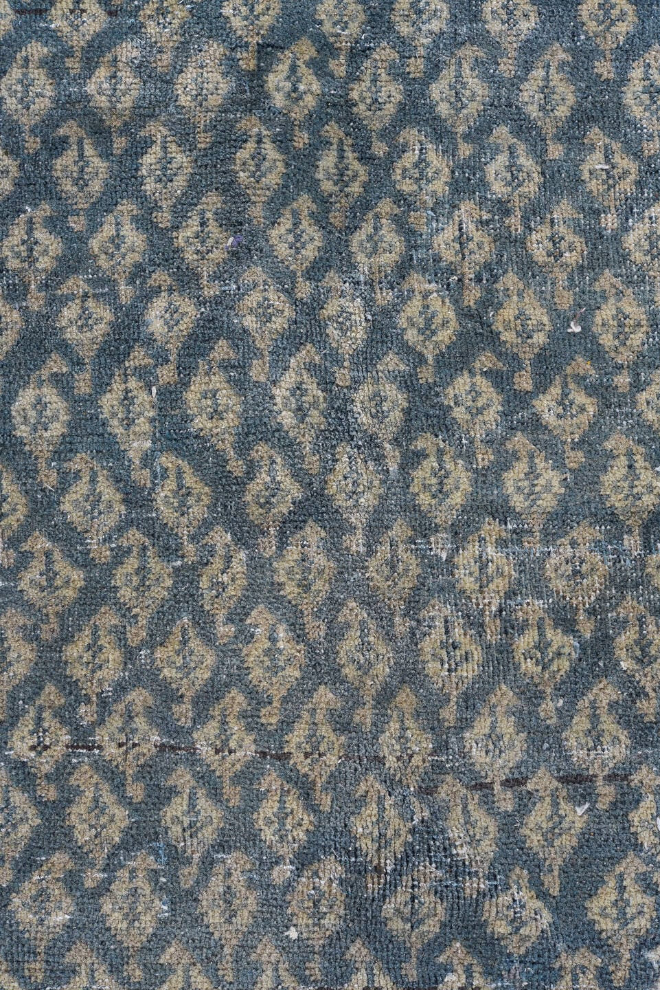 7' x 10' one-of-a-kind handmade vintage Tabriz large size rug. Color palette: blue, ivory, slate, charcoal, taupe, gray