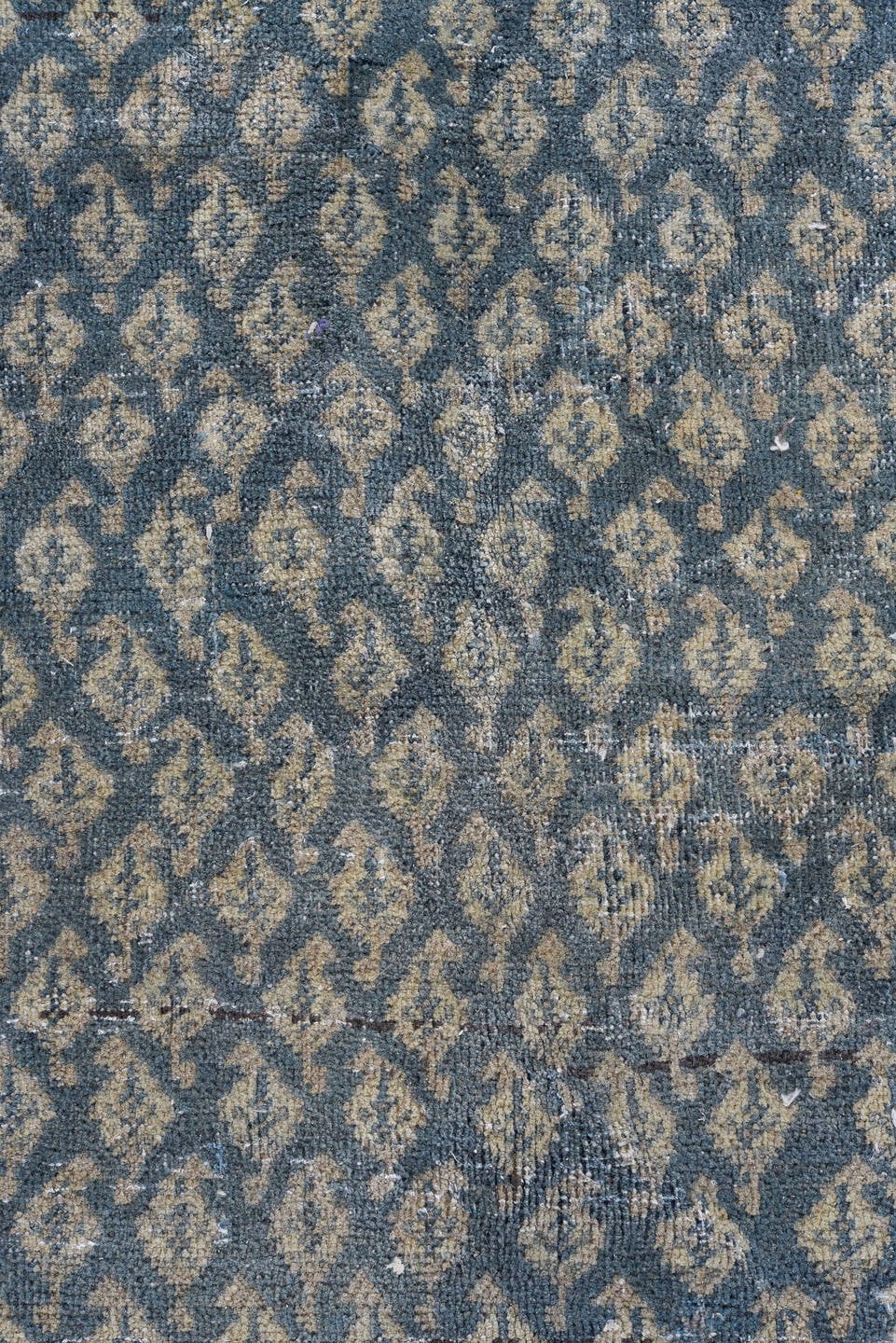 7' x 10' one-of-a-kind handmade vintage Tabriz large size rug. Color palette: blue, ivory, slate, charcoal, taupe, gray