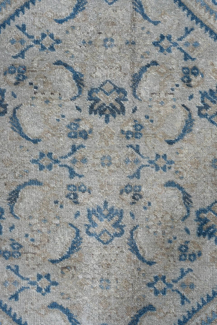 7' x 10' one-of-a-kind handmade vintage Tabriz large size rug. Color palette: blue, ivory, slate, cream, taupe, beige, gray