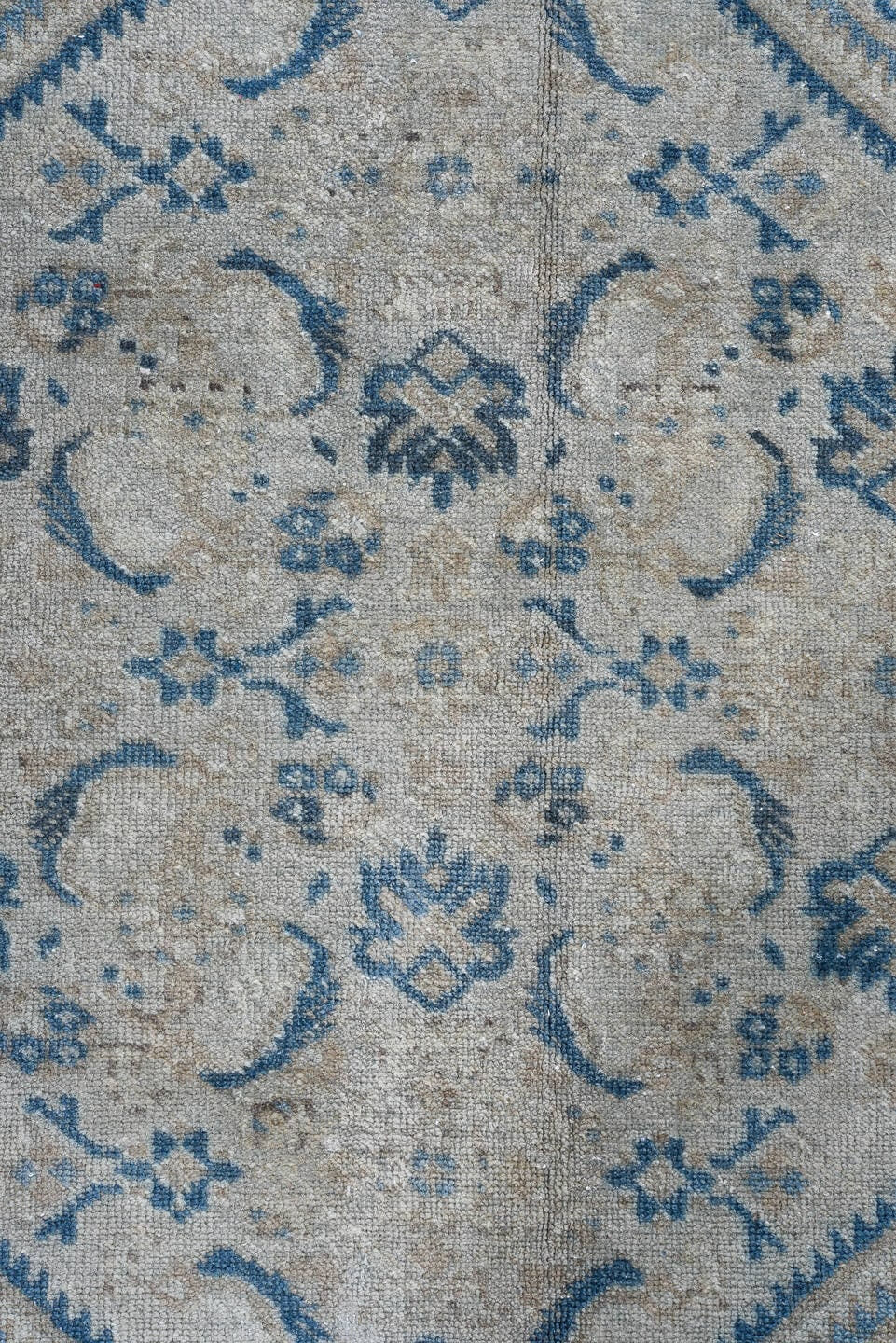 7' x 10' one-of-a-kind handmade vintage Tabriz large size rug. Color palette: blue, ivory, slate, cream, taupe, beige, gray