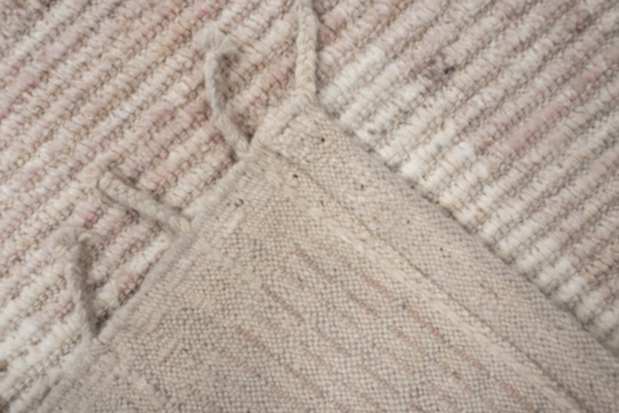11' x 3' one-of-a-kind handmade vintage Oushak rug. Color palette: ivory, blush, taupe, sand, cream, pink, beige, gray