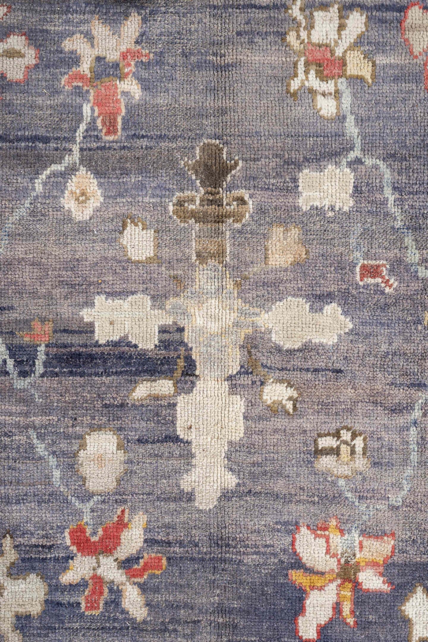12' x 15' one-of-a-kind handmade vintage Oushak oversize rug. Color palette: slate, ivory, taupe, terracotta, sage, gold