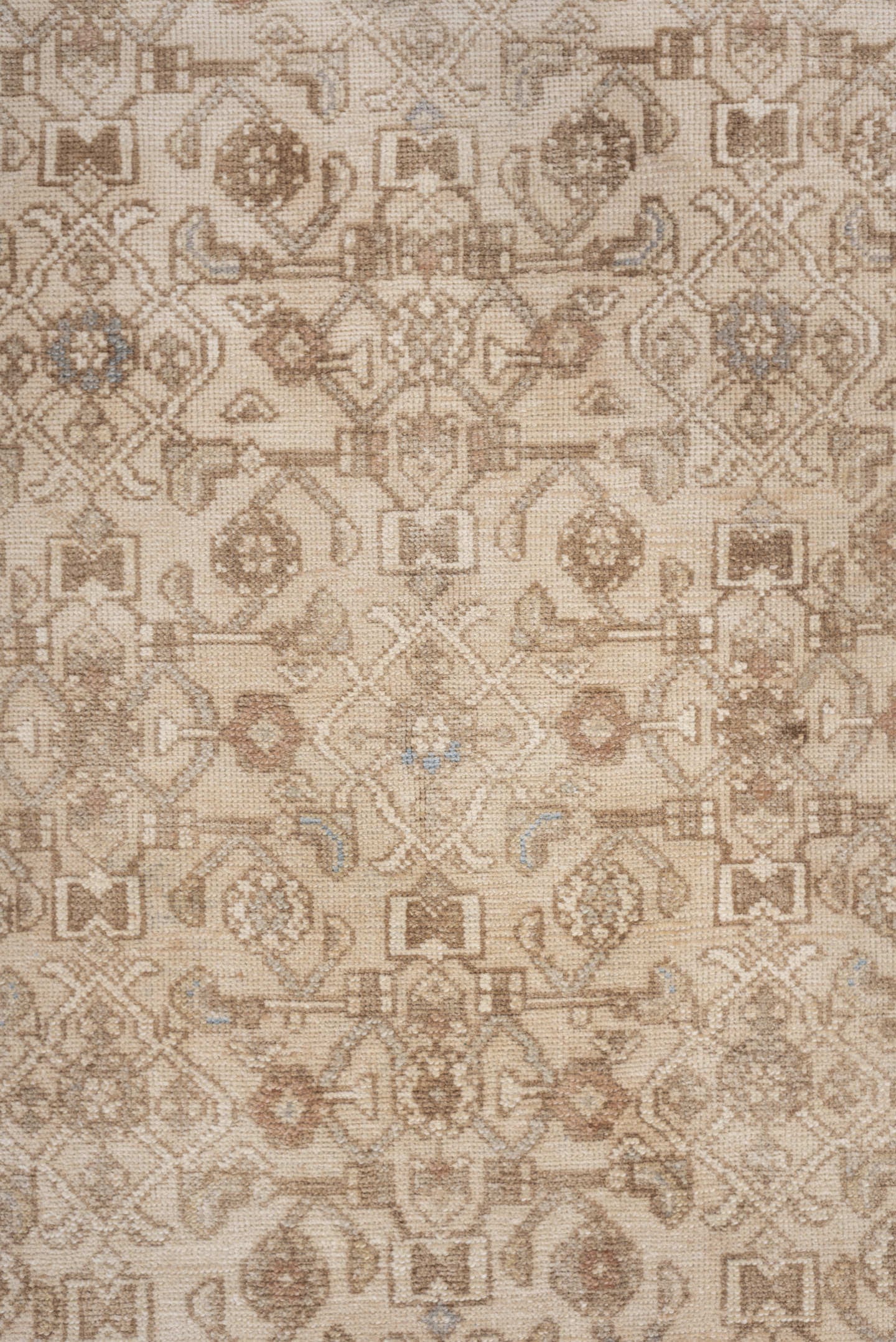 2' x 9' one-of-a-kind handmade antique Hamadan runner rug. Color palette: ivory, camel, taupe, sand, rose, pale_blue, beige