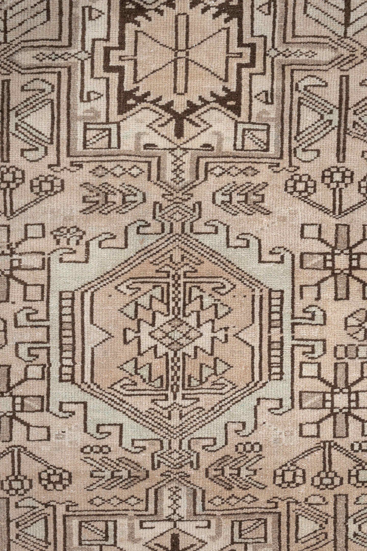 3' x 12' one-of-a-kind handmade antique Malayer runner rug. Color palette: ivory, taupe, brown, camel, charcoal, beige, gray