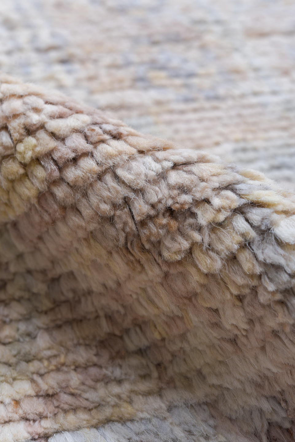 8' x 9' one-of-a-kind handmade vintage Oushak large size rug. Color palette: ivory, beige, pale blue, cream, blush, taupe