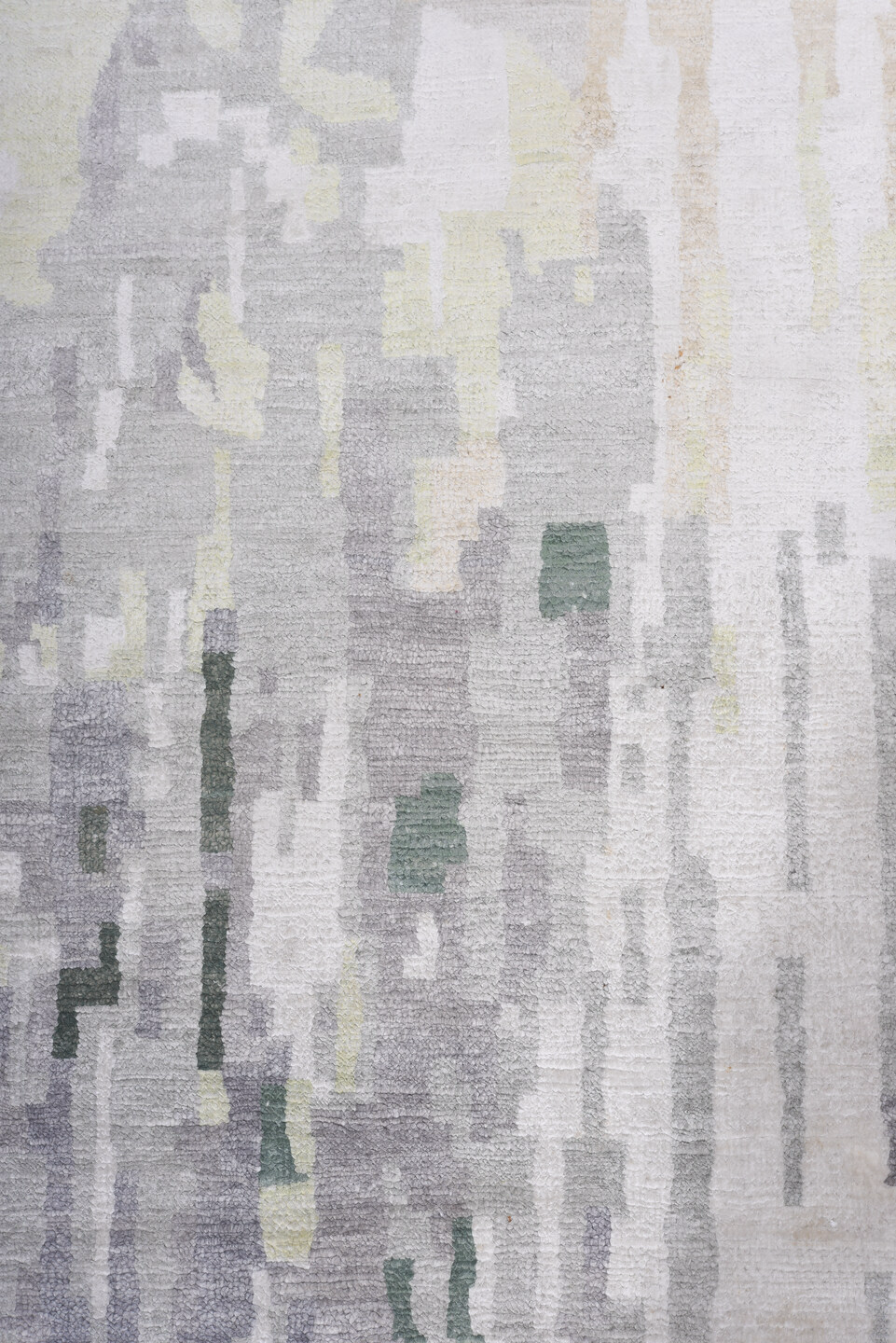 7' x 9' one-of-a-kind handmade vintage Contemporary rug. Color palette: brown, dark gray, gainsboro, gray, light gray