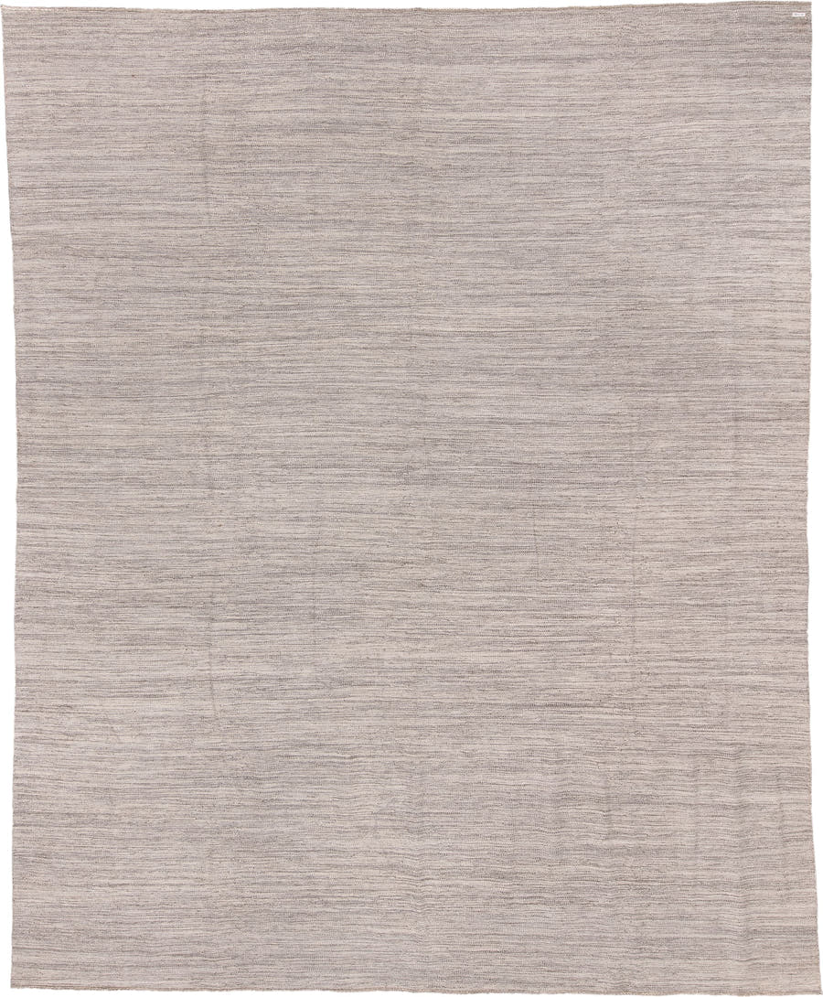 10' x 12' one-of-a-kind handmade vintage Kilim large size rug. Color palette: ivory, taupe, beige, greige, gray