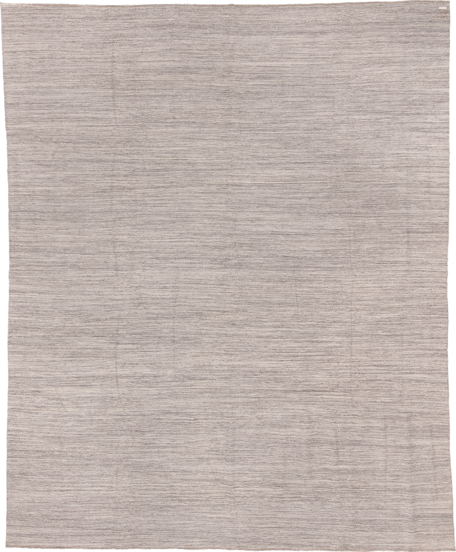 10' x 12' one-of-a-kind handmade vintage Kilim large size rug. Color palette: ivory, taupe, beige, greige, gray