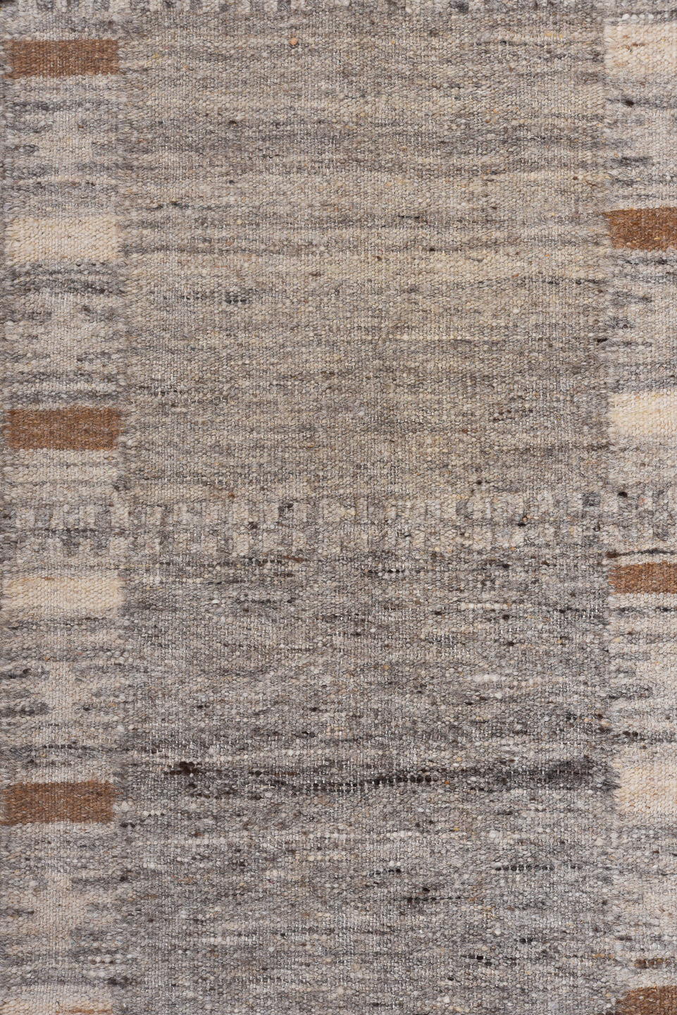 8' x 9' one-of-a-kind handmade vintage Kilim rug. Color palette: taupe, gray, ivory, camel, greige, beige